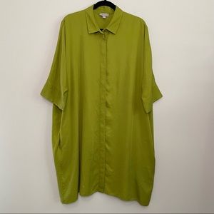 COS Green Oversized Shirt Dress
